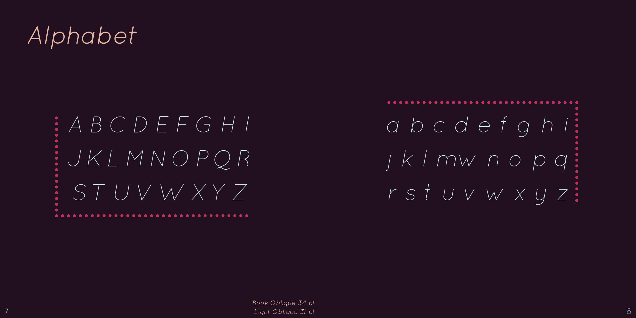 Quicksand Showcase Alphabet pages