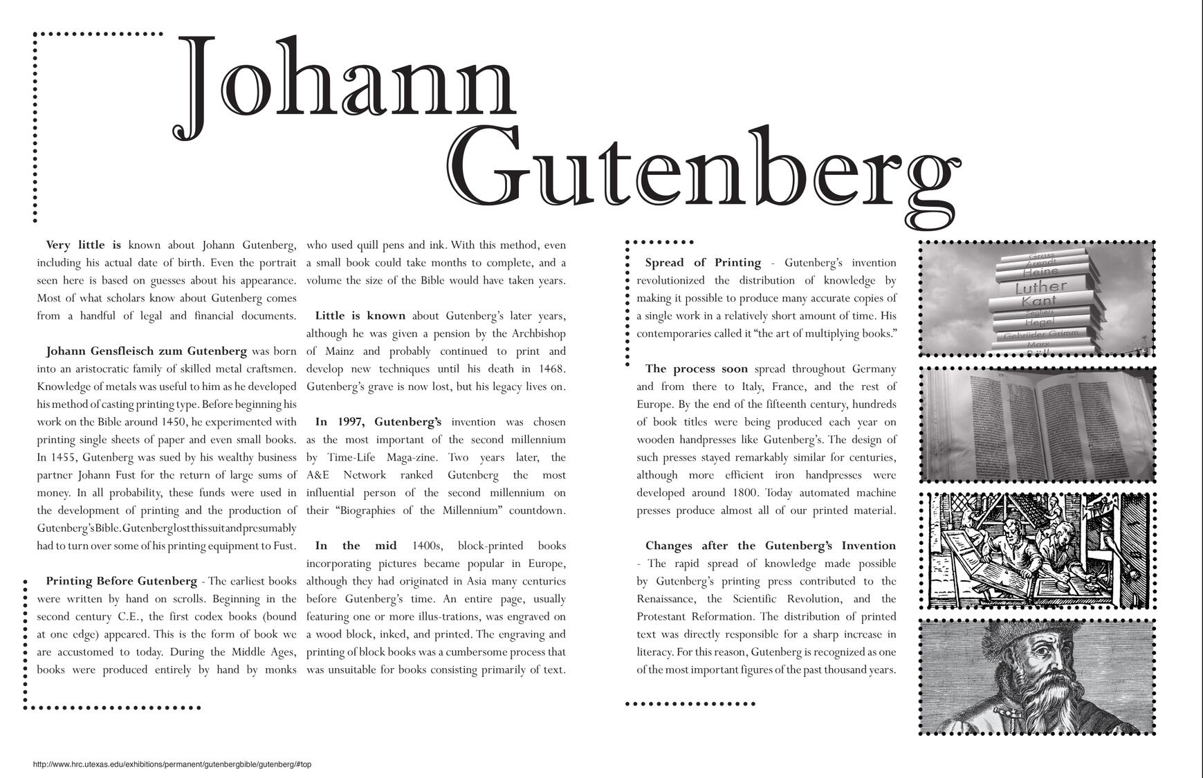 Johann Gutenberg Layout ex. 1