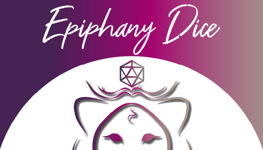 A white circle with an abstract lion drawn in thick strokes of an ombre color consisting of violet, fuchsia, and dark beige. A little baby hair curled on it's forehead. Only the top half of the lions face is showing, the top of it's head and up to it's eye